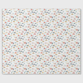 Bohoキッズカー、木と雲パターン ラッピングペーパー (フラット)