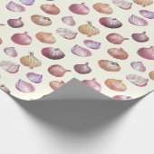 Bohoキッチンタマネギ手菜図解入りの、写真付きの類 ラッピングペーパー (角)