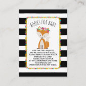 BohoキツネストライプBaby Shower Book Request エンクロージャーカード (正面)