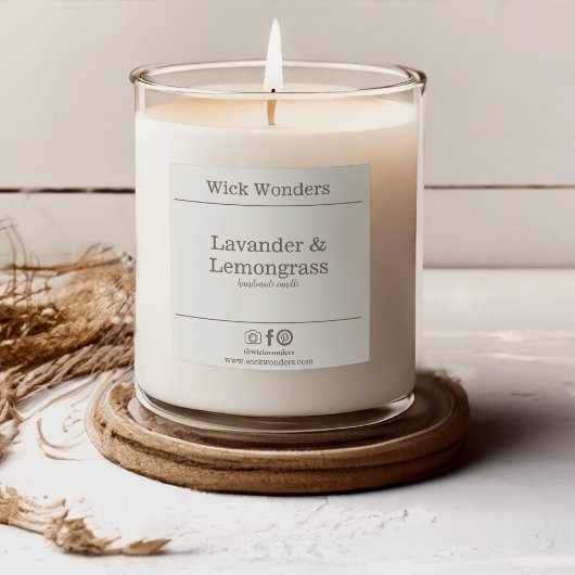 Bohoキャンドルミニマル製造ラベル スクエアシール