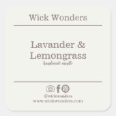 Bohoキャンドルミニマル製造ラベル スクエアシール (正面)