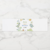 Bohoキュート恐竜誕生日ウォーターボトルラベル ペットボトルラベル (シングルラベル)