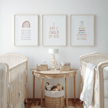 bohoキリスト教キッズ聖書の詩セット3アートプリント