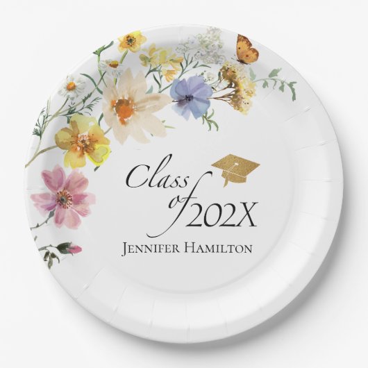 Bohoギルド山花花花花束卒業式 ペーパープレート (正面)