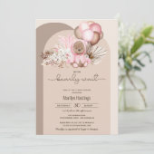 Bohoクマ、我々は明らかにピンクの赤ちゃんシャワーを待つことができる 招待状 (スタンド正面)