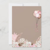 Bohoクマ、我々は明らかにピンクの赤ちゃんシャワーを待つことができる 招待状 (裏面)