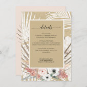 BOHOクラフト素朴フローラパンパスグラストロピカル 招待状 (正面/裏面)