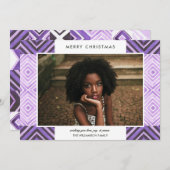 Bohoクリスマスウォーターカラータイル |紫 |写真 シーズンカード (正面/裏面)