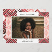 Bohoクリスマスウォーターカラータイル |赤 |写真 シーズンカード (正面/裏面)