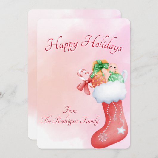 BOHOクリスマスグリーティングカード セーブザデート (正面/裏面)