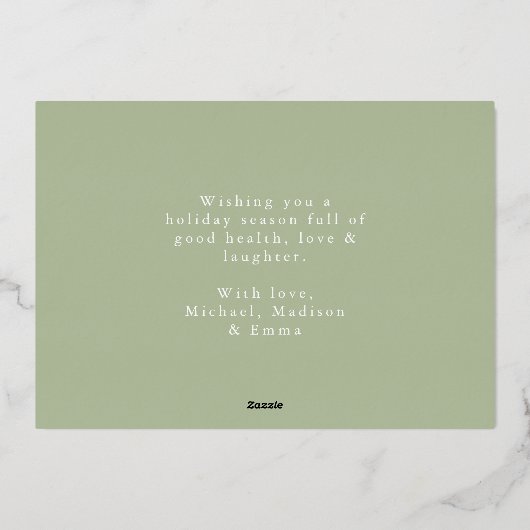 Bohoクリスマスススススそり写真 箔シーズンカード (裏面)