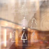 Bohoクリスマスツリーズダスティピンクのウィンドウにしがみつく ウィンドウサイン (シート2)