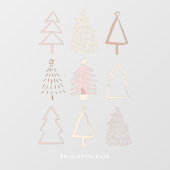 Bohoクリスマスツリーズダスティピンクのウィンドウにしがみつく ウィンドウサイン (シート)