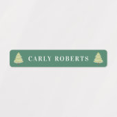 Bohoクリスマスツリーズ子供の名前の防水ラベル ラベル (デザイン1)