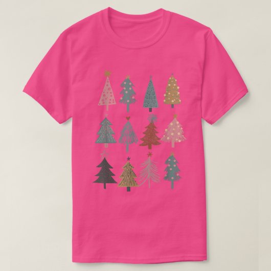 Bohoクリスマスツリーメリークリスマスマッチングクリス Tシャツ (デザイン正面)