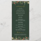 Bohoクリスマスパインの木のライトエレガントな結婚式 プログラム (裏面)