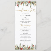 Bohoクリスマスパインの木のライトエレガントな結婚式 プログラム (正面)