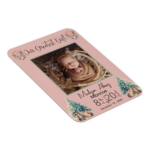 Bohoクリスマスベビー統計の誕生発表 マグネット (右側)