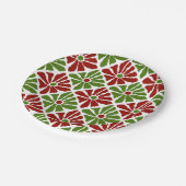 Bohoクリスマスポインセテはっきりしたィアス手描き花 ペーパープレート (アングル)