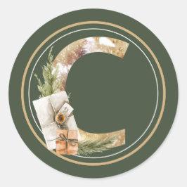 BohoクリスマスモノグラムCパッケージ ラウンドシール