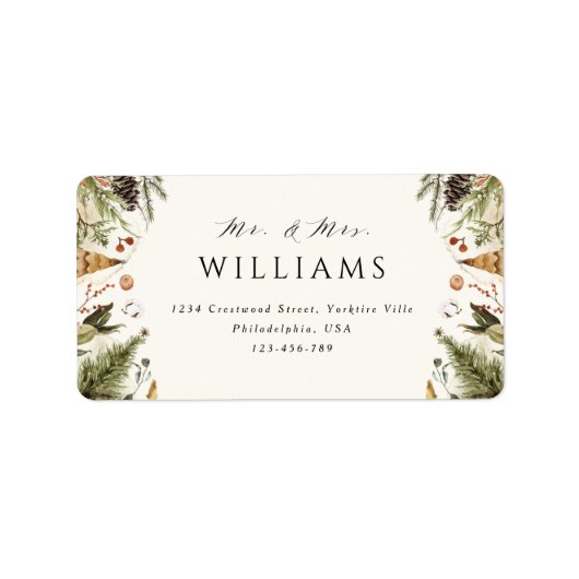 Bohoクリスマス植物園Mr.とMrs.Name ラベル (正面)