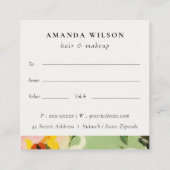 Bohoグリーンピンク絵を描フローラギフト証明書 スクエア名刺 (裏面)