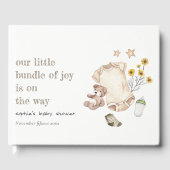 Bohoグリーンベビー服ベビー男女兼用シャワー ゲストブック (正面)