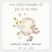 Bohoグリーンベビー服ベビー男女兼用シャワー スクエアシール (正面)