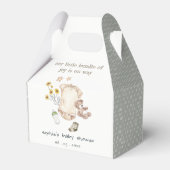 Bohoグリーンベビー服ベビー男女兼用シャワー フェイバーボックス (正面サイド)