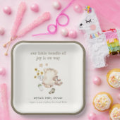 Bohoグリーンベビー服ベビー男女兼用シャワー ペーパープレート (パーティー)