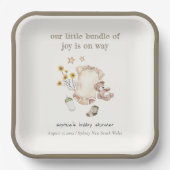 Bohoグリーンベビー服ベビー男女兼用シャワー ペーパープレート (正面)