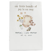 Bohoグリーンベビー服ベビー男女兼用シャワー ミディアムペーパーバッグ (正面)