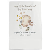 Bohoグリーンベビー服ベビー男女兼用シャワー ミディアムペーパーバッグ (裏面)