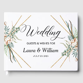 Bohoコットングリーングリッターフレームスク結婚リプト ゲストブック