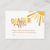 Bohoサンシャインイエローベビーシャワーおむつラッフル エンクロージャーカード (正面)