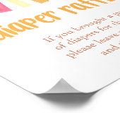 Bohoサンシャインオムツラッフルガールベイビーシャワーサイン ポスター (角)