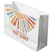 Bohoサンシャインニュートラルベビーシャワーウェルカム ラージペーパーバッグ (正面アングル)