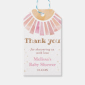 Bohoサンシャインベビーシャワーありがとうギフトラベル ギフトタグ (正面)