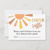 Bohoサンシャインベビーシャワーおむつラッフル サンキューカード (正面)