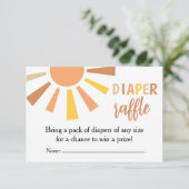 Bohoサンシャインベビーシャワーおむつラッフル サンキューカード (スタンド正面)