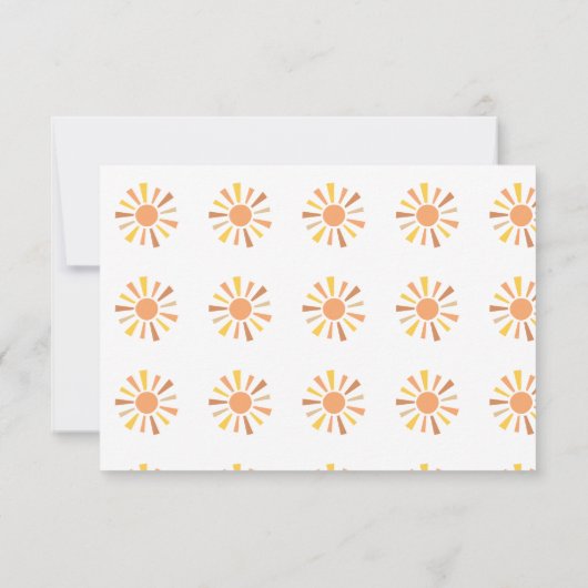 Bohoサンシャインベビーシャワーおむつラッフル サンキューカード (裏面)