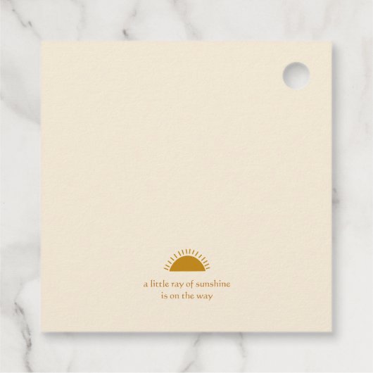 Bohoサンシャインベビーシャワースクエアありがとう フェイバータグ (裏面)