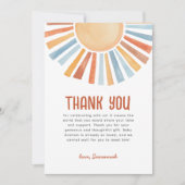 Bohoサンシャイン男女兼用ベビーシャワー サンキューカード (正面)