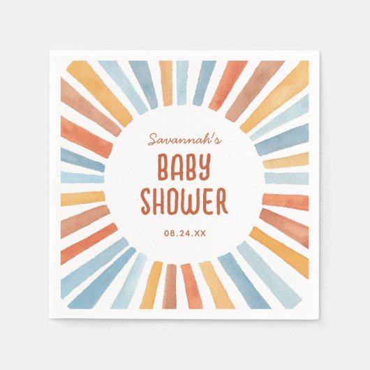 Bohoサンシャイン男女兼用ベビーシャワー スタンダードカクテルナプキン (正面)