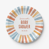 Bohoサンシャイン男女兼用ベビーシャワー ペーパープレート (正面)