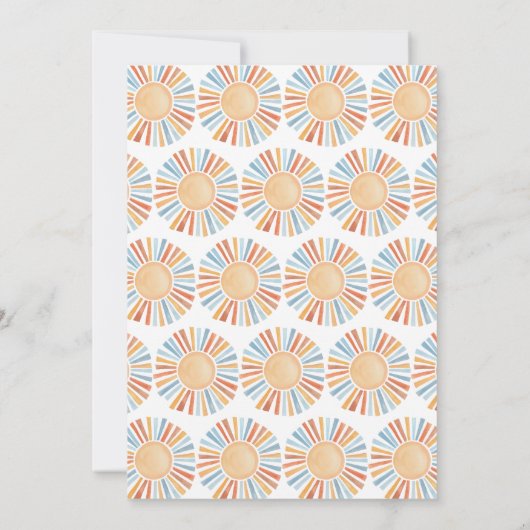 Bohoサンシャイン男女兼用ベビーシャワー 招待状 (裏面)