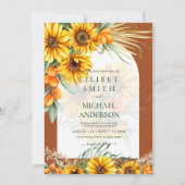 BOHOサンフラワーズパンパスグラス結婚ズテラコッタ (正面)