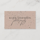 Bohoシグネチャー素朴スクリプトQRコードソーシャルメディア 名刺 (正面)