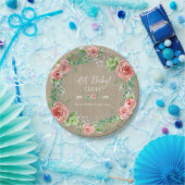 BOHOシックああ赤ちゃん女の子シャワーウッドウォーター色 ペーパープレート (パーティー)