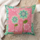 BOHOシックおもしろいブお洒落ライトコテージモダンフローラ クッション (ブランケット)